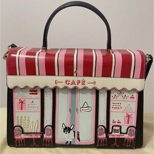 NEW KATE SPADE MA CHERIE CAFE FRENCHIE DOG SATCHEL SHOULDER HANDBAG PURSE